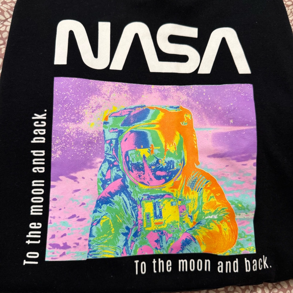 NASA‎ Black Sweatshirt with Colorful Astronaut Design